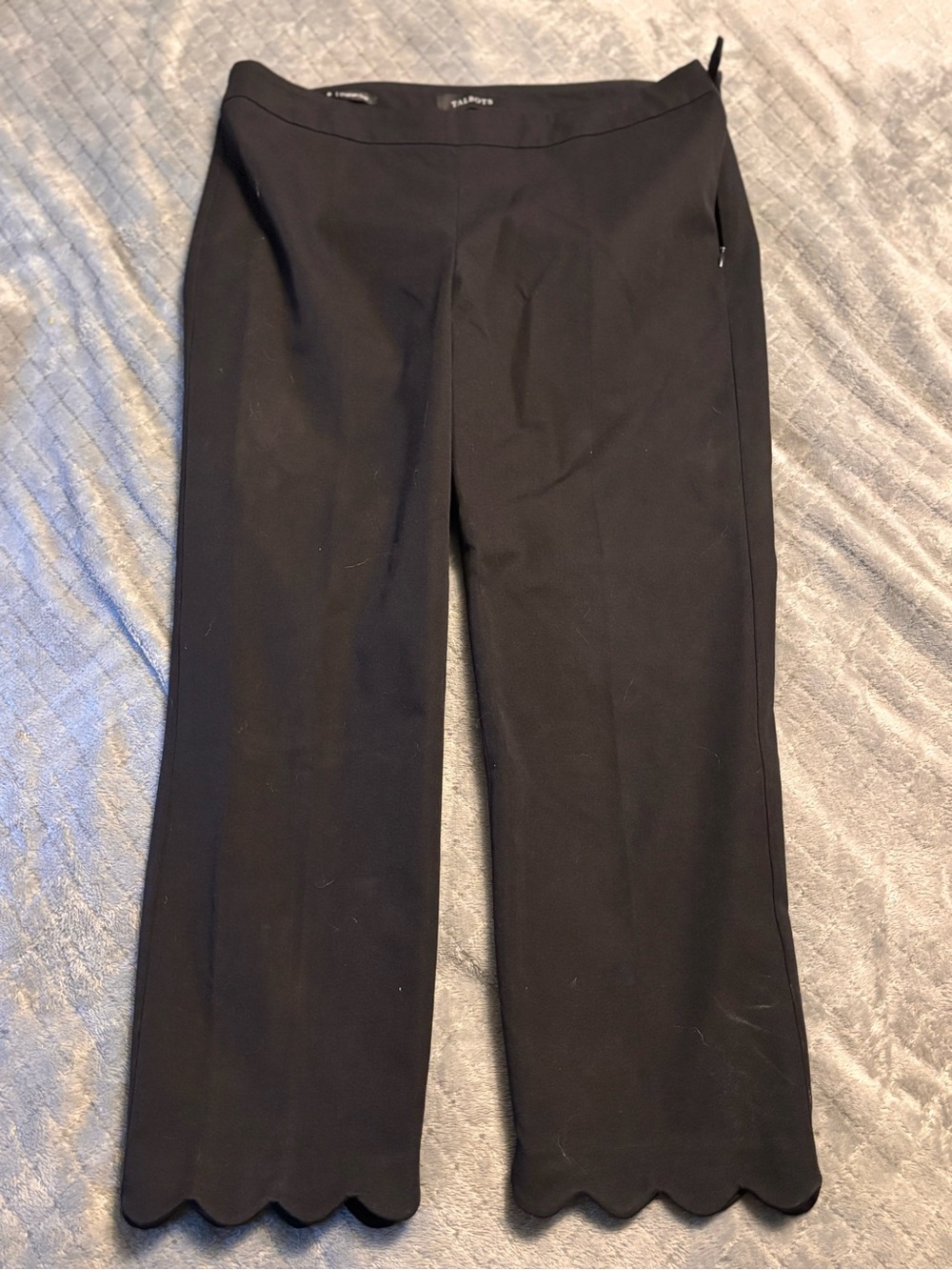 Talbots Black Scallop-Hem Pants